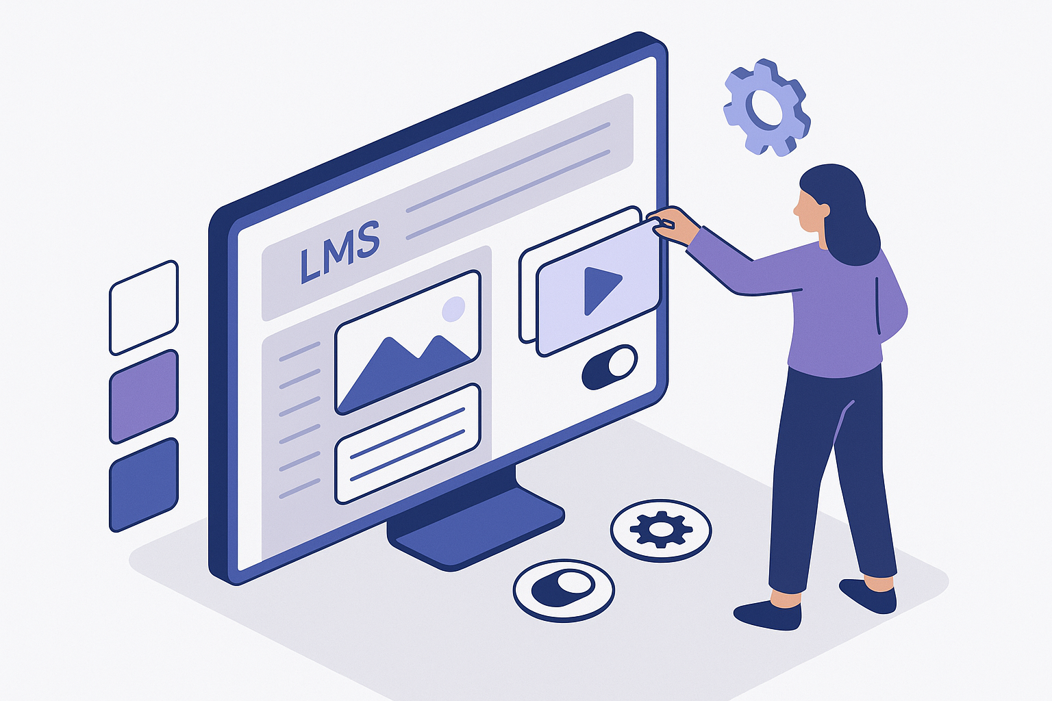 Woman Customizing LMS